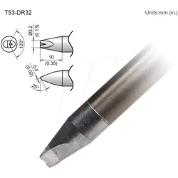 HAK T53-DR32 - Aktiv-Lötspitze T53-DR32, 3,2 mm, meißel, rille