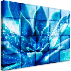 WANDBILD abstrakt blaue blumem 3d