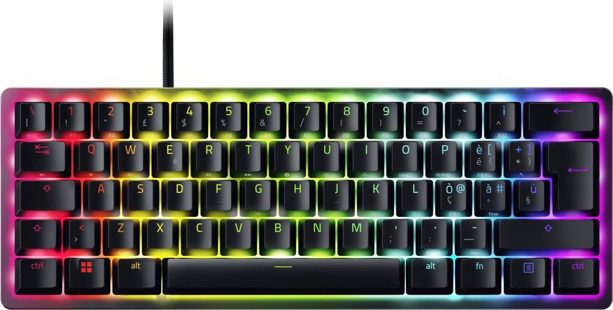 Razer Huntsman Mini, Kabelgebunden, USB, Optischer Schlüsselschalter, QWERTY, RGB-LED, Schwarz