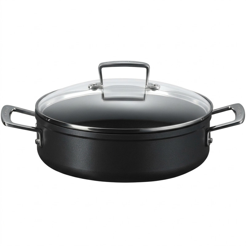 Le Creuset versterkte antiaanbak sautépan, zwart, 28 cm