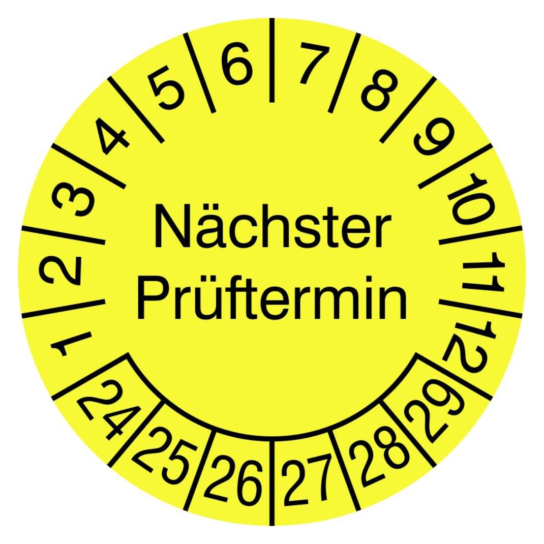 SafetyMarking 30.3725.24-29 Prüfplakette Nächster Prüftermin 2024-2029 Gelb-Schw (30.3725.24-29)