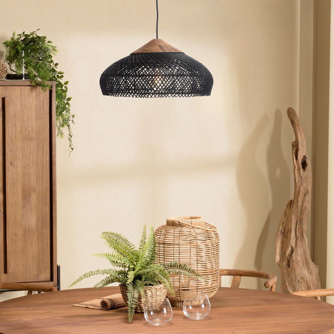 Bay Isle Home Amania 1 - Light Pendant Black 20cm H x 40cm W
