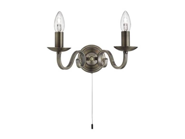 Richmond Double Wall Light Antique Brass - Searchlight 1502-2AB
