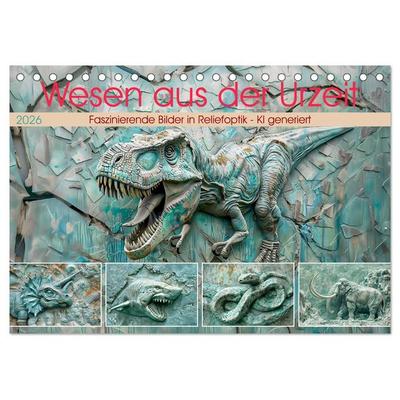 Wesen aus der Urzeit (Tischkalender 2026 DIN A5 quer), CALVENDO Monatskalender