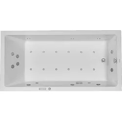 Duravit Starck Whirlpool, Einbauversion, 1 Rückenschräge, Gestell, Ab- und Überlaufgarnitur chrom, Combi-System E, 1800x900mm, 760050000CE1000
