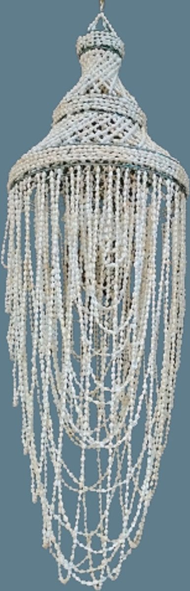 Ronde hanglamp met Capiz schelpenkralen