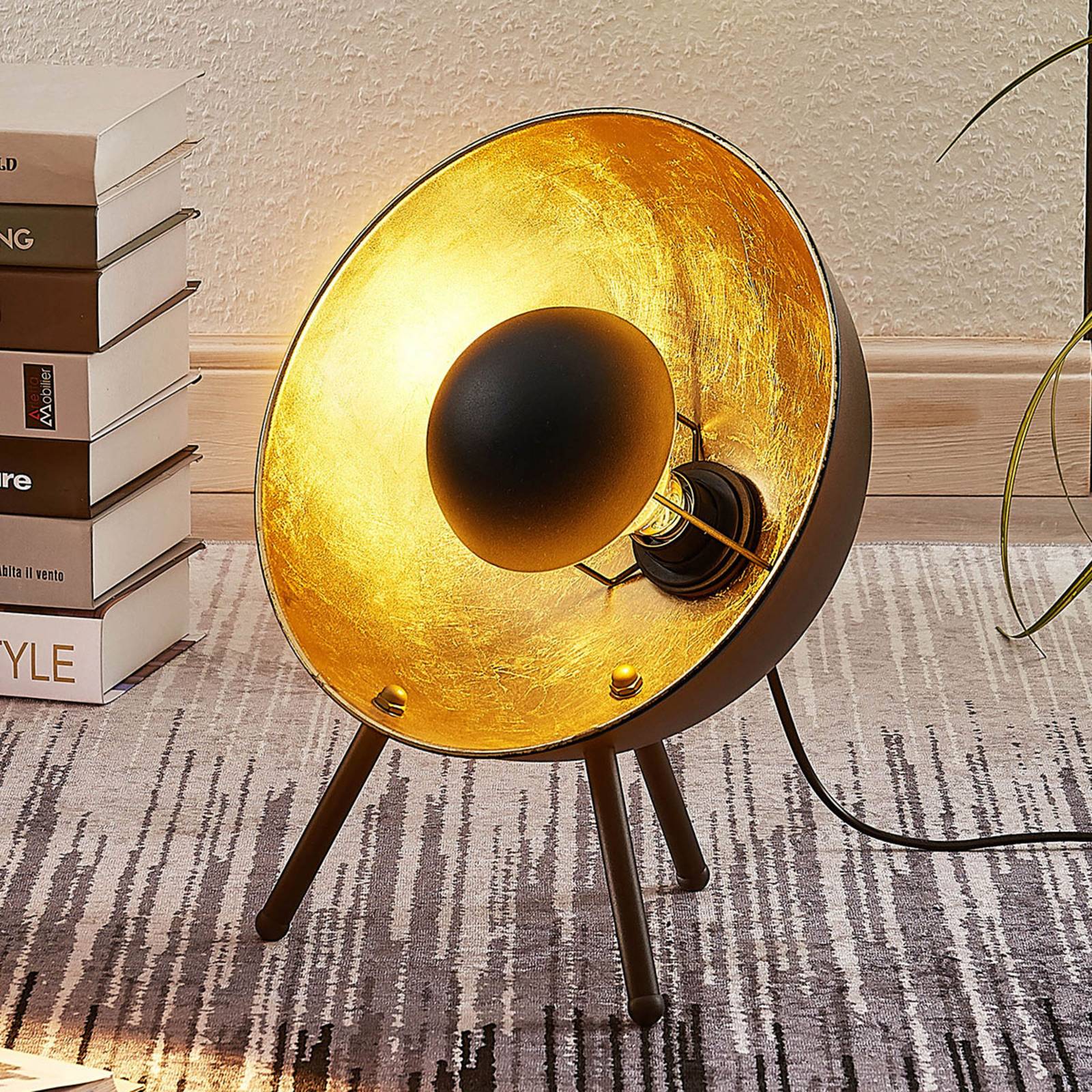 Table Lamp Muriel Lindby, Black, Living / Dining Room, metal, Modern, Table Lamp