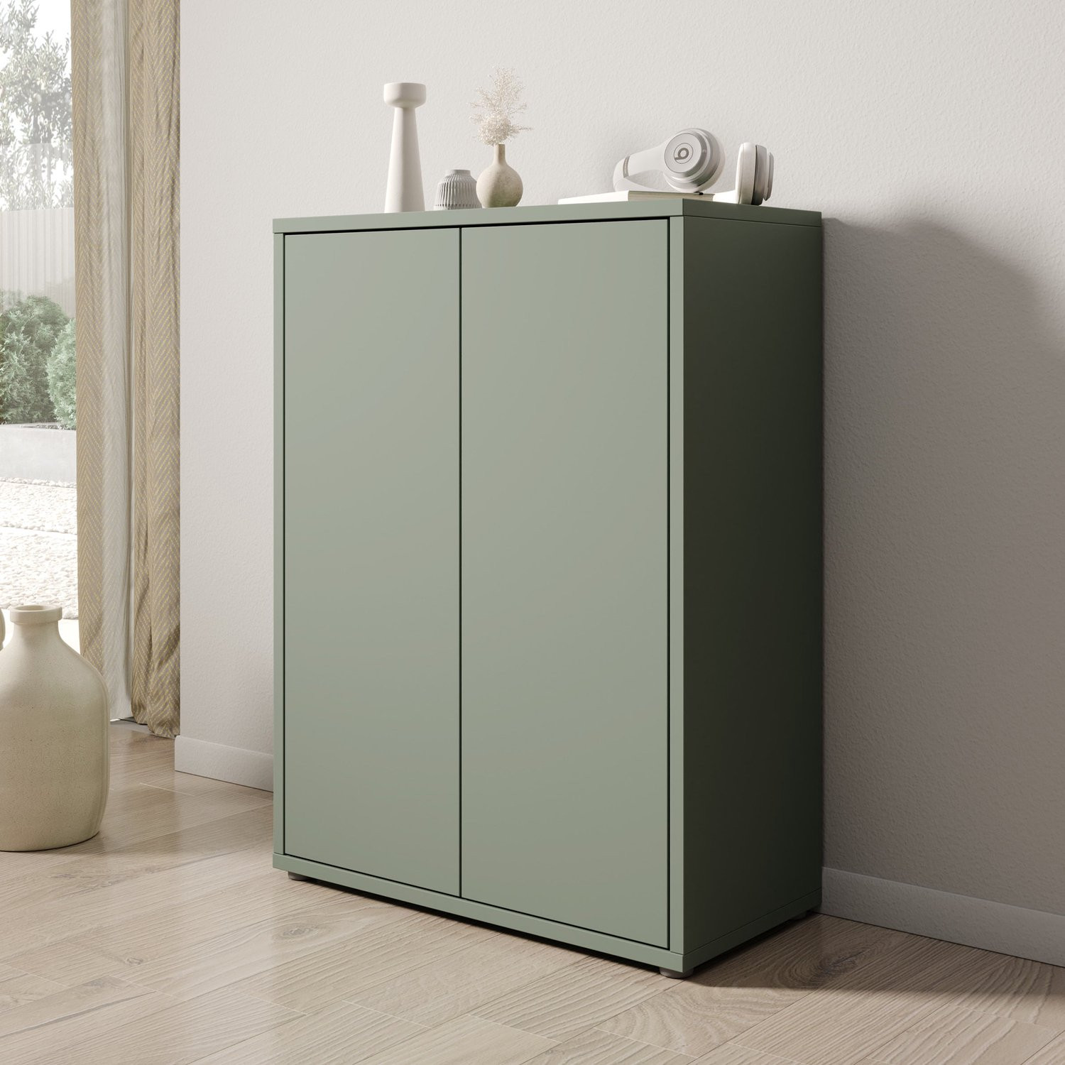 Meubella Amber Schoenenkast Groen - B/D/H: 75 x 35 x 99 cm
