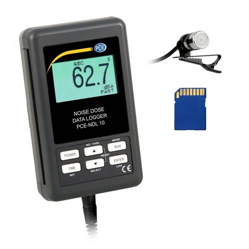 PCE Instruments Schallpegelmesser PCE-NDL 10 mit Datenlogger |Frequenz A+C |Intervall 1-3600 s |SD-Kartenslot |USB