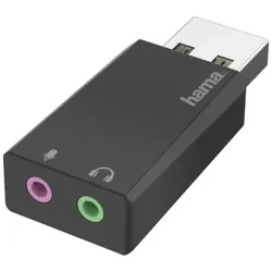 Hama USB-Soundkarte, 2x 3,5mm Klinke, Stereo, für PC & Mac
