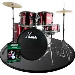 XDrum Rookie 22" Standard Schlagzeug Komplettset Ruby Red inkl. Schule