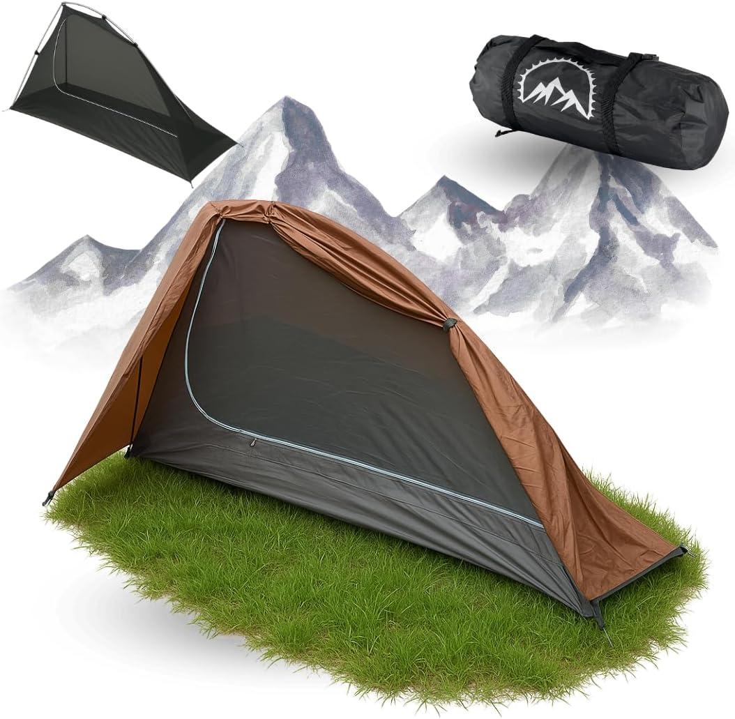 GOALPINE EREMIT Zelt für 1 große Person | wasserdicht (4000 mm Wassersäule) | platzsparend verstaubar | ideal für Wandern, Bergsteigen und Bikepacking | ultraleicht | 4 Jahreszeiten