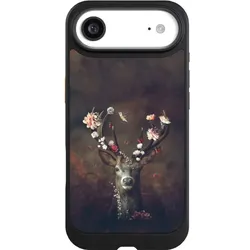 Nivocase Hülle für Apple iPhone Air Handyhülle NIVOcore Case Schwarz Blumen Rehe Rentier (Apple iPhone Air), Smartphone Hülle, Schwarz