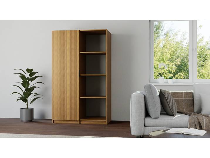 Holz Schrank Echtholz Furnier Teak geölt