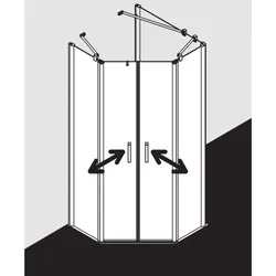 Kermi Pega Fünfeck-Duschkabine PEF4509018VAK 90x90x185cm, silber hochglanz, ESG klar