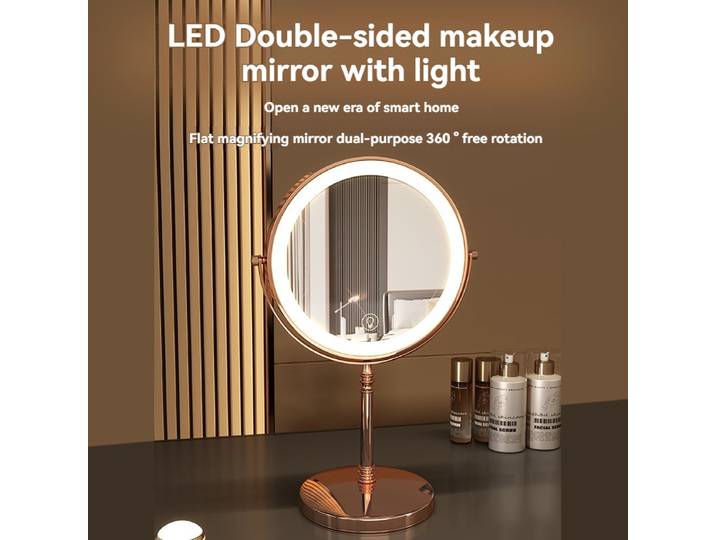 Miroir de maquillage double face, miroir de beauté, miroir de coiffure minimaliste, miroir de coiffure de bureau avec grossissement 3x, 5x, 10x