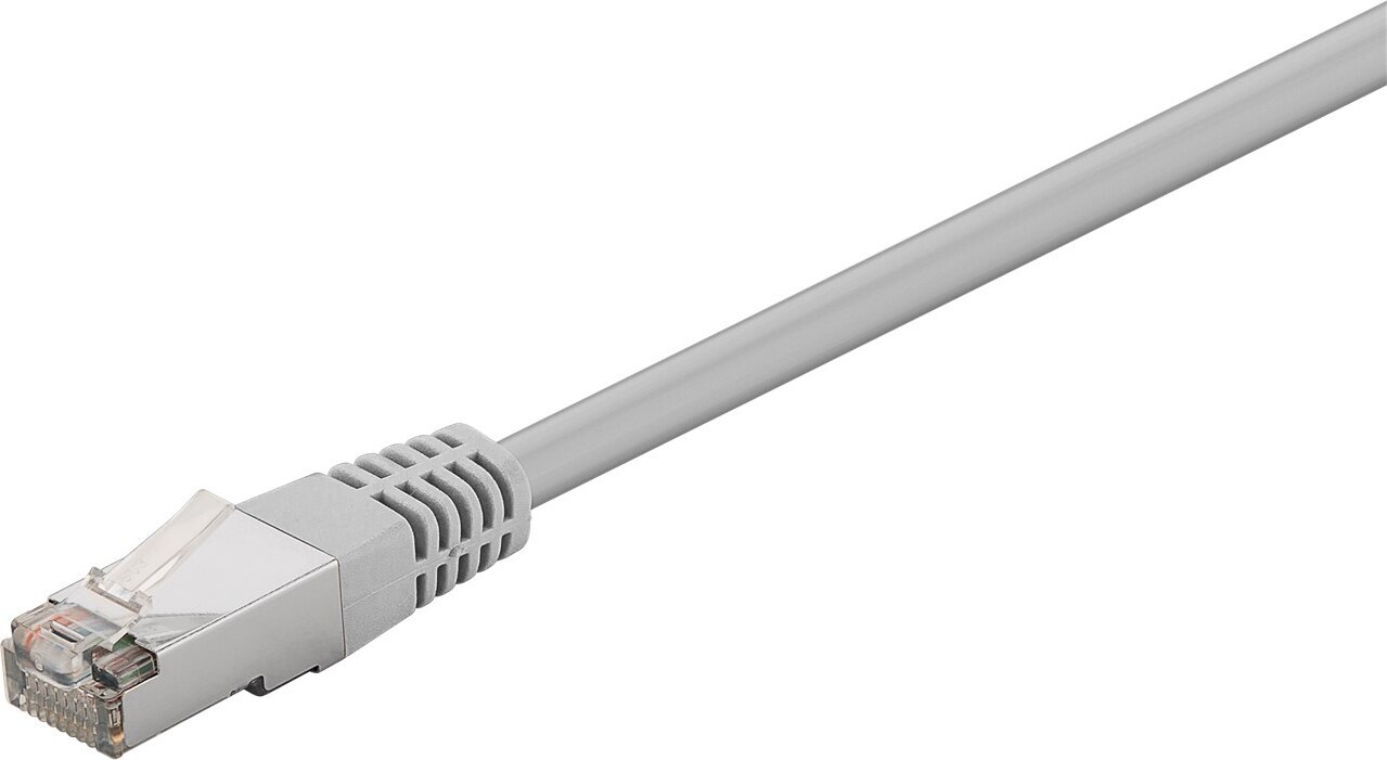 90x Goobay 73079 CAT 5e Patchkabel, F/UTP, grau, 3 m - Kupferummantelter Aluminiumleiter (CCA), ohne Fixierscheibe