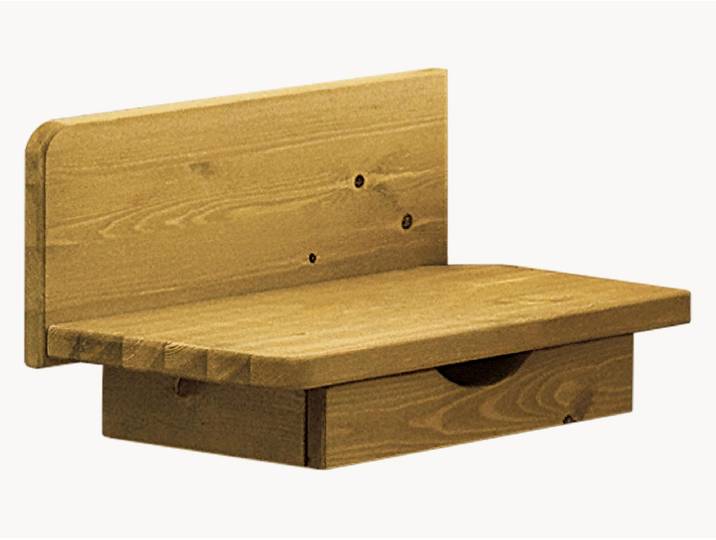 Nachtkonsole für Schubkastenbett Bonanova - H24xB28xT39 cm - Kiefer - gelaugt/geölt - Nachtkonsole links