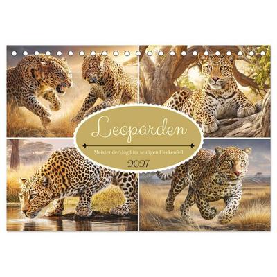 Leoparden. Meister der Jagd im seidigen Fleckenfell (Tischkalender 2027 DIN A5 quer), CALVENDO Monatskalender