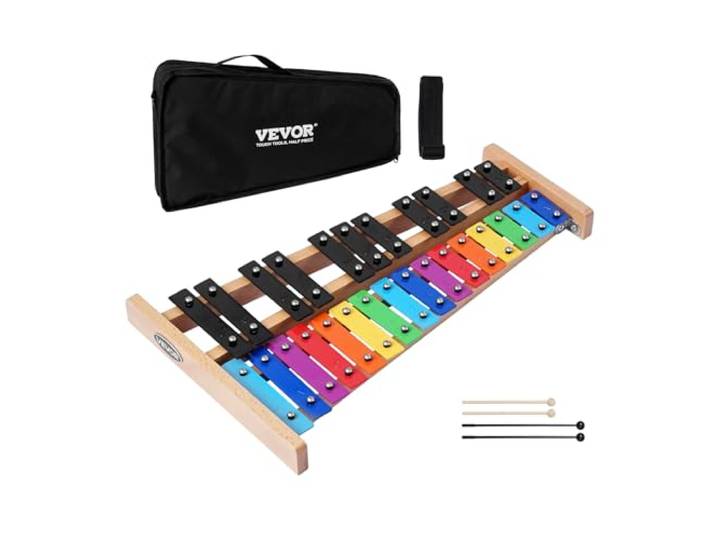 VEVOR Glockenspiel 27 Notes\, Instrument de Percussion Professionnel\, avec Touches Métal Colorées\, 4 Maillets\, Sac de Transport\, Instrument de Musique\, pour Débutants\, Adultes\, Interprétation Morceaux