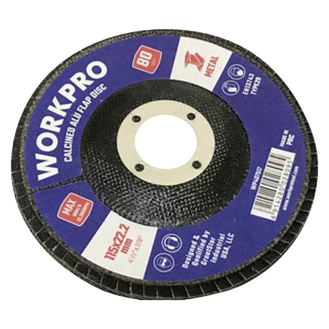 Workpro Fächerschleifscheibe Profi - 115 mm K80, 10 stk (80) (WP407517)
