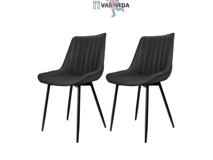 VARIVIDA 2X Chaises a manger tissu technique (noir)