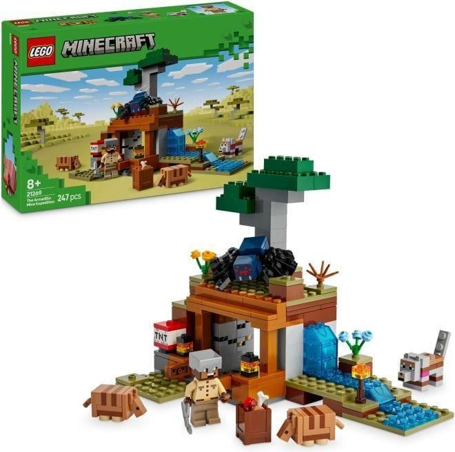 LEGO Minecraft 21269 De Tatzemijnen-expeditie bouwset met TNT-functie en savanneslandschap