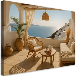 LEINWANDBILD Blick von der Terrasse Santorini 100x70cm
