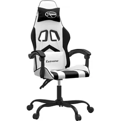vidaXL Gaming-Stuhl Weiß und Schwarz Kunstleder