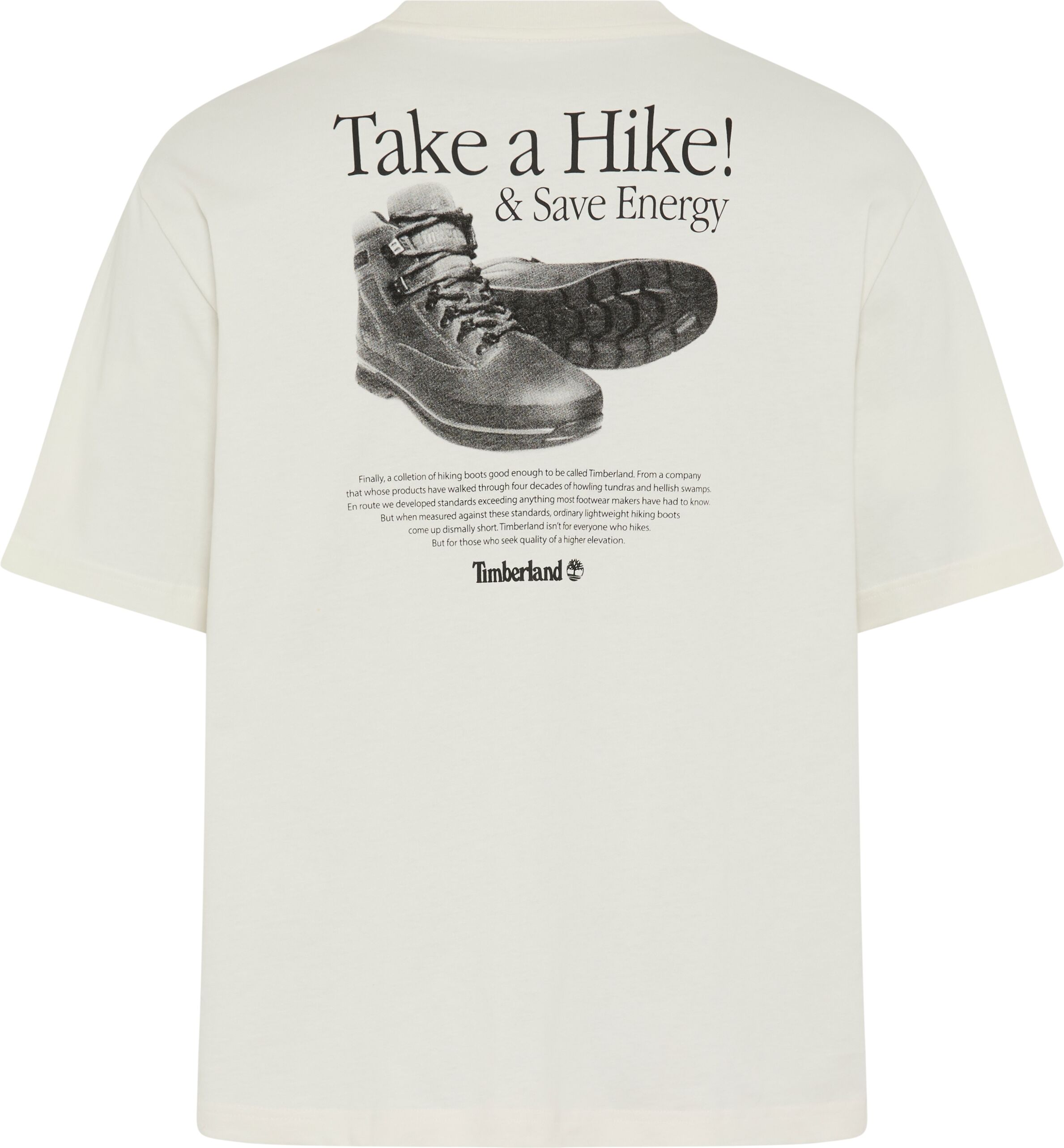 T-Shirt TIMBERLAND "TAKE A HIKE BACK GRAPHIC SS TEE", Herren, Gr. 3XL, weiss (vintage weiß), Obermaterial: 100% Baumwolle, Shirts T-Shirt, Kurzarm-Design, aus Baumwolle vintage weiß 3XL