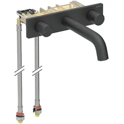 Geberit ONE Waschtischarmatur rundes Design, Wandmontage, Ausladung 16,5cm, 116.460.14.1, Farbe: schwarz matt, easy-to-clean-beschichtet