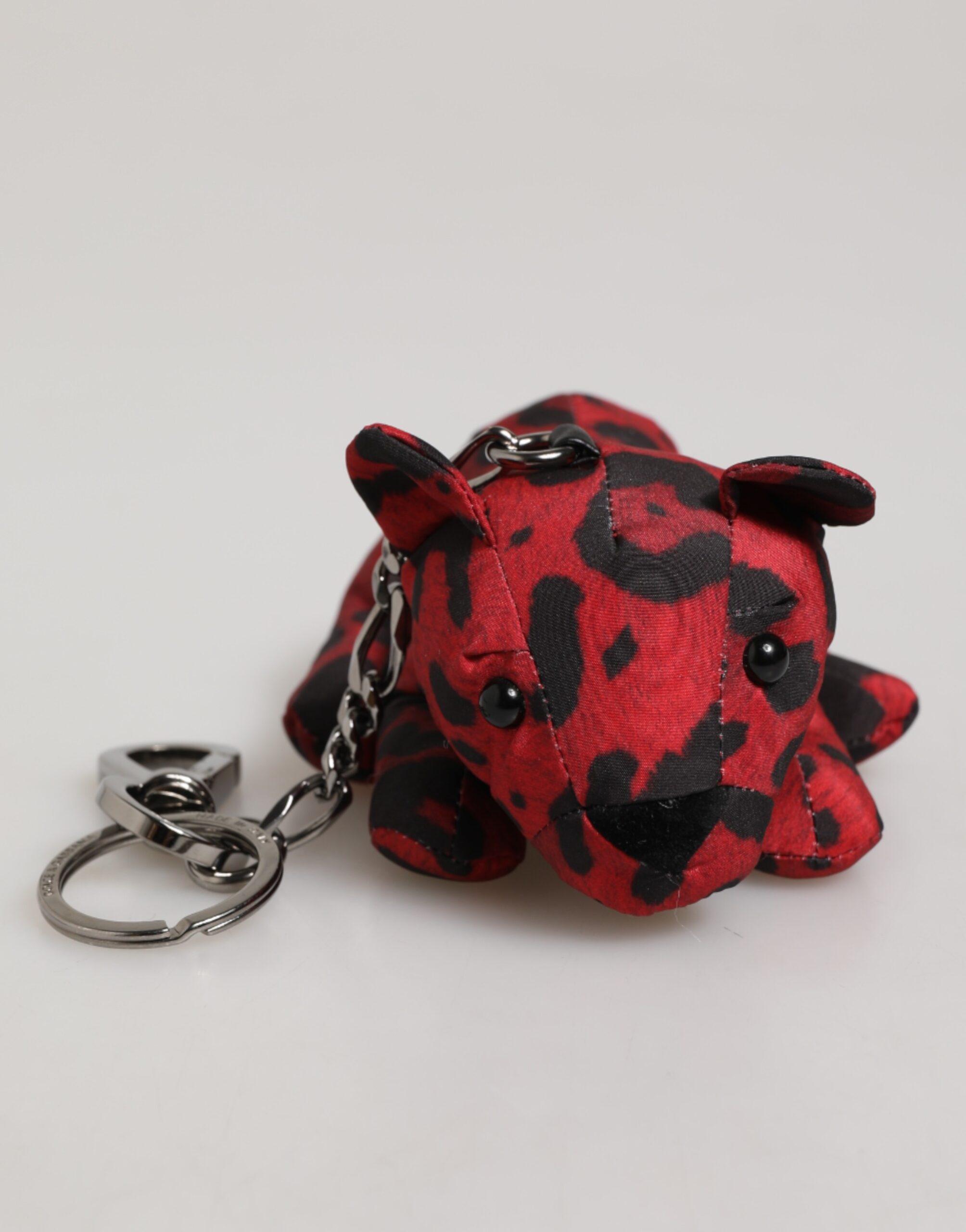 Rood Zwart Polyester Dierensilhouet Tas Sleutelhanger Sleutelhanger
