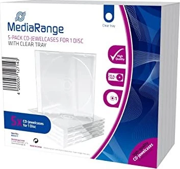 MEDIARANGE 1 CD 10,4 mm transparent - 5 Stück/Packung, 5 Stk