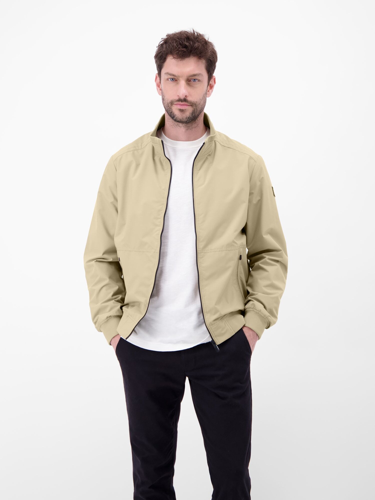Blouson LERROS "Blouson leicht gefüttert und flexibel", Herren, Gr. XXL, beige (kitt), 100% Polyester, Jacken Blouson, Herren Blouson, Wasser- und windabweisend, Atmungsaktiv, Einfarbig kitt XXL