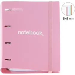 Miquelrius, Ordner, Notizbuch 4-Ringordner A4 (PP) mit Zubehör, PINK (A4)