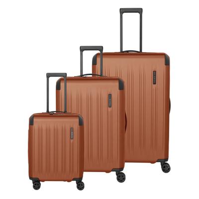 Trolleyset TRAVELITE "DYNAMIIC 3-teilig Hartschale", rosa (kupfer), ABS, unifarben mit Farbeinsätzen, Koffer-Sets, ABS-Hartschale und Volumenerweiterung