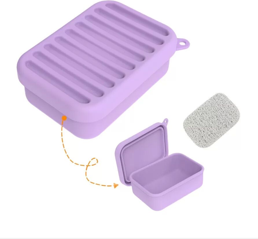 INF Kreative Seifenablage aus Silikon mit Ablauf Violett