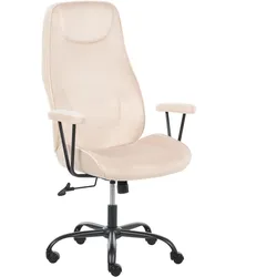 BÜROSTUHL Samtstoff Hellbeige Titan