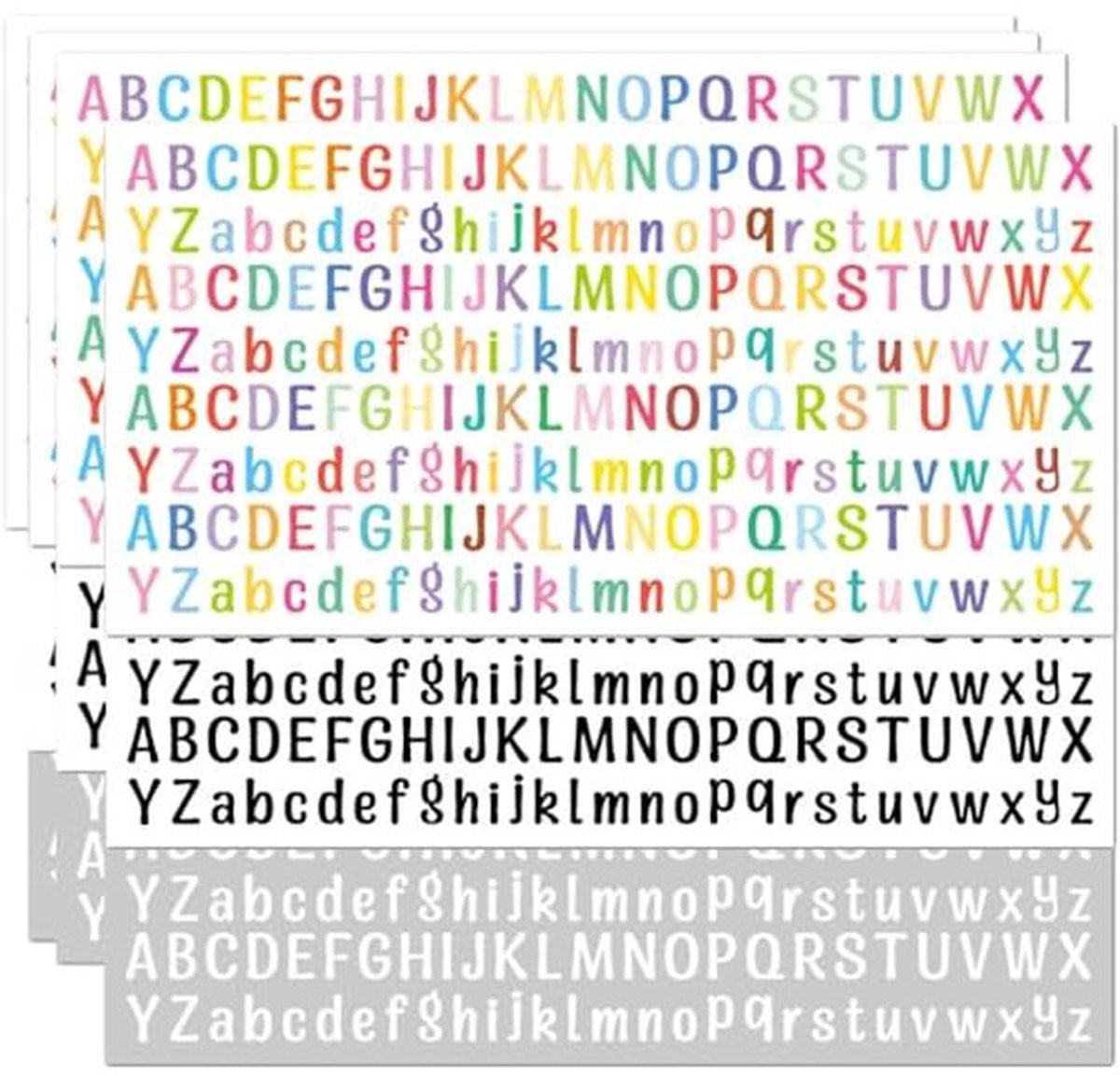 2080 stuks Kleurige Vinyl Zelfklevende Letters en Cijfers Stickers voor Creatieve Decoratie