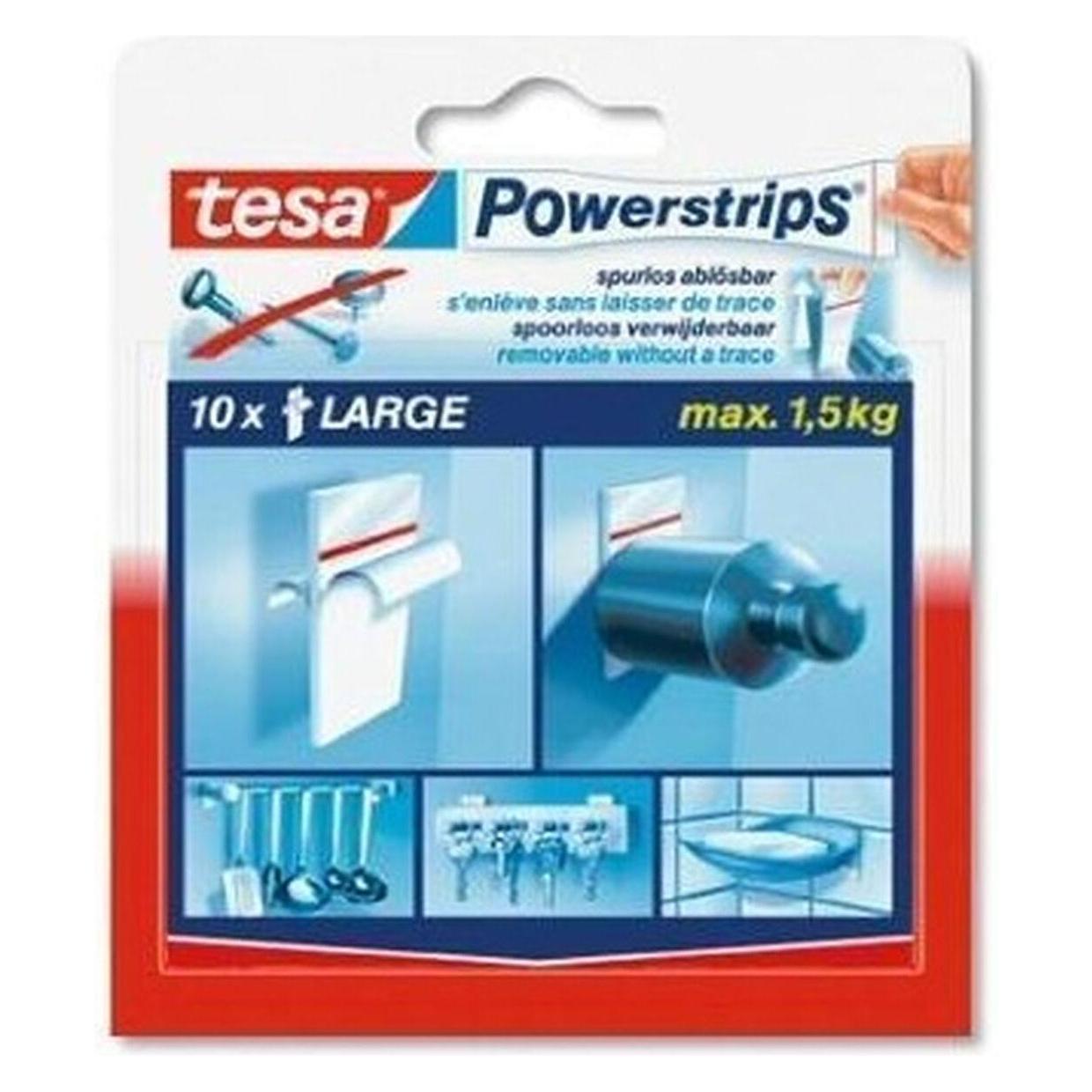 tesa Powerstrips Large, weiss, Packung à 10 Stück (58060-00000-00)