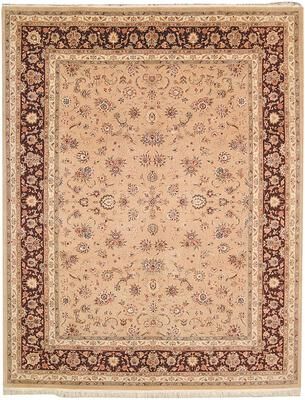 SAFAVIEH Couture Hand-knotted Tabriz Floral Liucija Traditional Oriental Wool Rug with Fringe