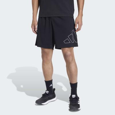 Shorts ADIDAS PERFORMANCE "WORKOUT ESSENTIALS BASE PIQUE BIG LOGO", Herren, Gr. M, N-Gr, schwarz, innenbeinlänge ca. 23 cm, Obermaterial: 100% Polyester, Hosen Shorts, im Bermudas-Stil, sportlicher Stil, für Erwachsene