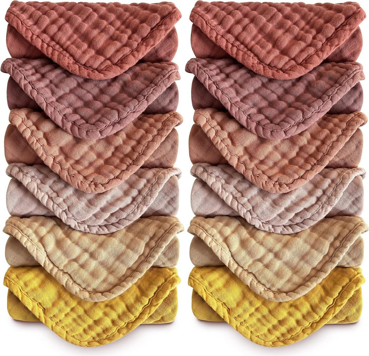 Zachte katoenen baby washandjes in bruintinten - 30 x 30 cm