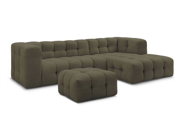 Ecksofa mit Hocker BOBOCHIC CLOUD Stoff grün