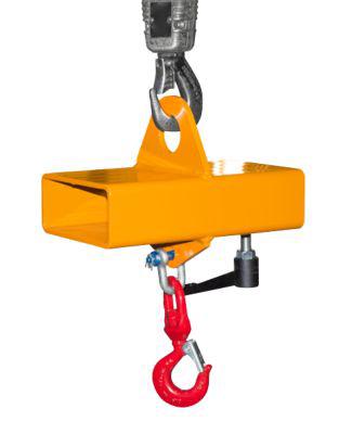 Lasthaken für Gabelstapler und Kran Bauer LH-I 1,5, mit Wirbel, Traglast 1500 kg, orange RAL 2000