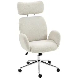SCHREIBTISCHSTUHL Höhenverstellbar Homeoffice Stuhl mit Armlehne, Grauweiß