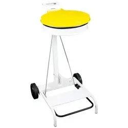 Müllsackständer Orgavente Contimobile fahrbar 110 L gelb Abfallbehälter mit Deckel und Fußpedal, HACCP konform