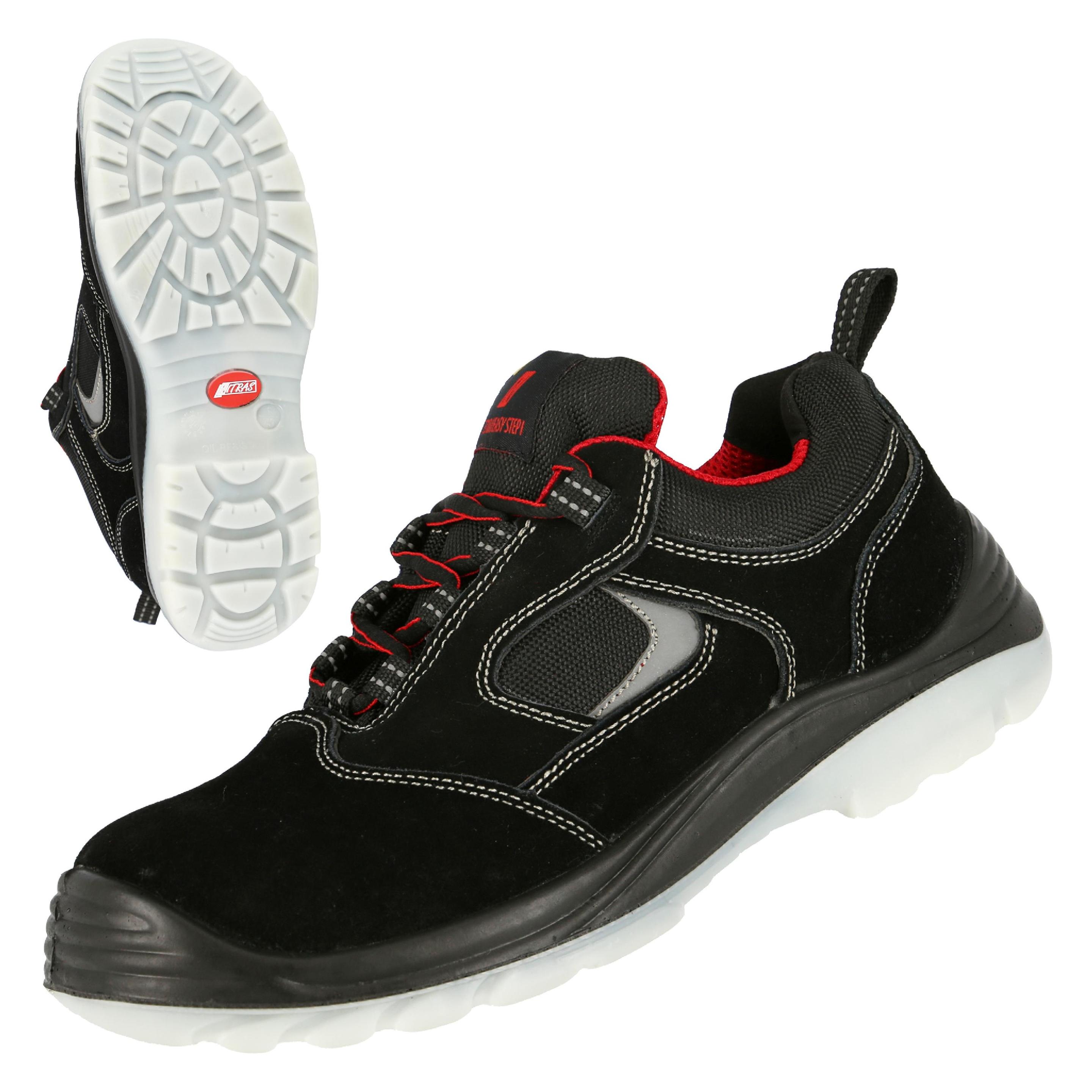 Nitras EASY STEP, S1P Sicherheitshalbschuhe, widerstandsfähiges Veloursleder, schwarz, widerstandsfä (S1P, 47) (47543799)