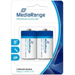 Mediarange Premium Alkaline Batterie Baby C 2er Pack