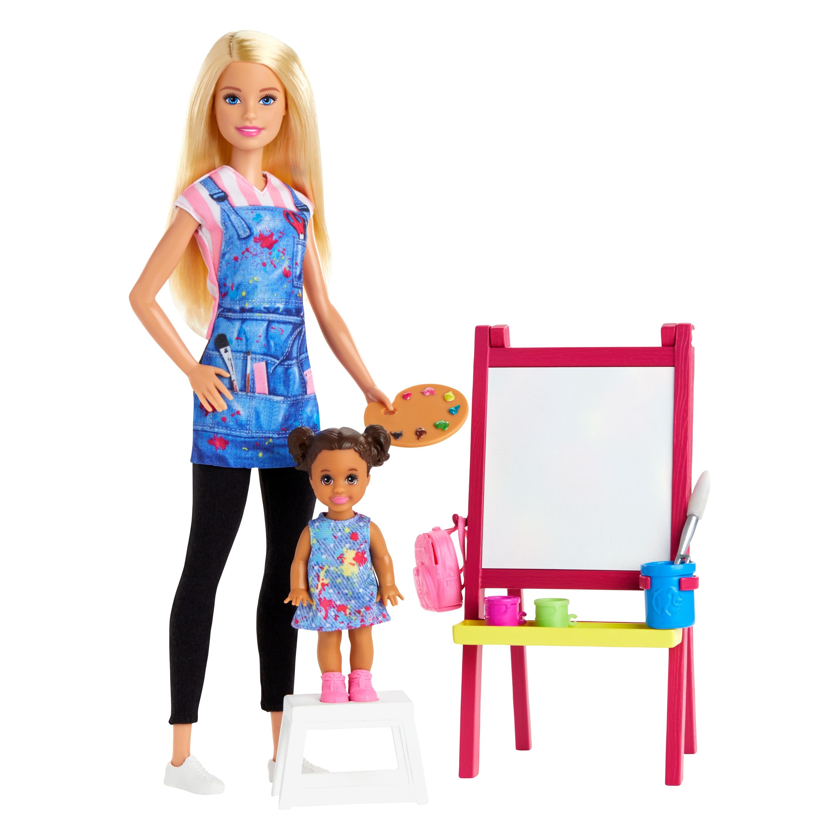 Barbie Kunstlehrerin Puppe (blond) und Spielset (GJM29)